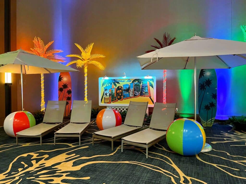 indoor spaces with beach balls