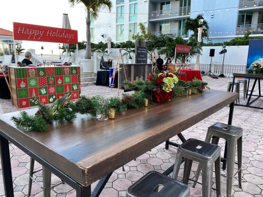 A peaceful Christmas Eve celebration corporate party décor